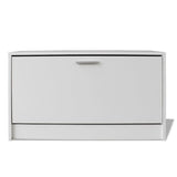 Shoe Storage Bench White 80x24x45 cm - Side View