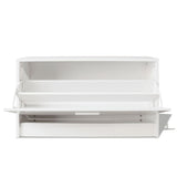 Shoe Storage Bench White 80x24x45 cm - Top-Down View