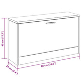 Shoe Storage Bench White 80x24x45 cm