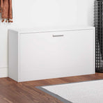 Shoe Storage Bench White 80x24x45 cm