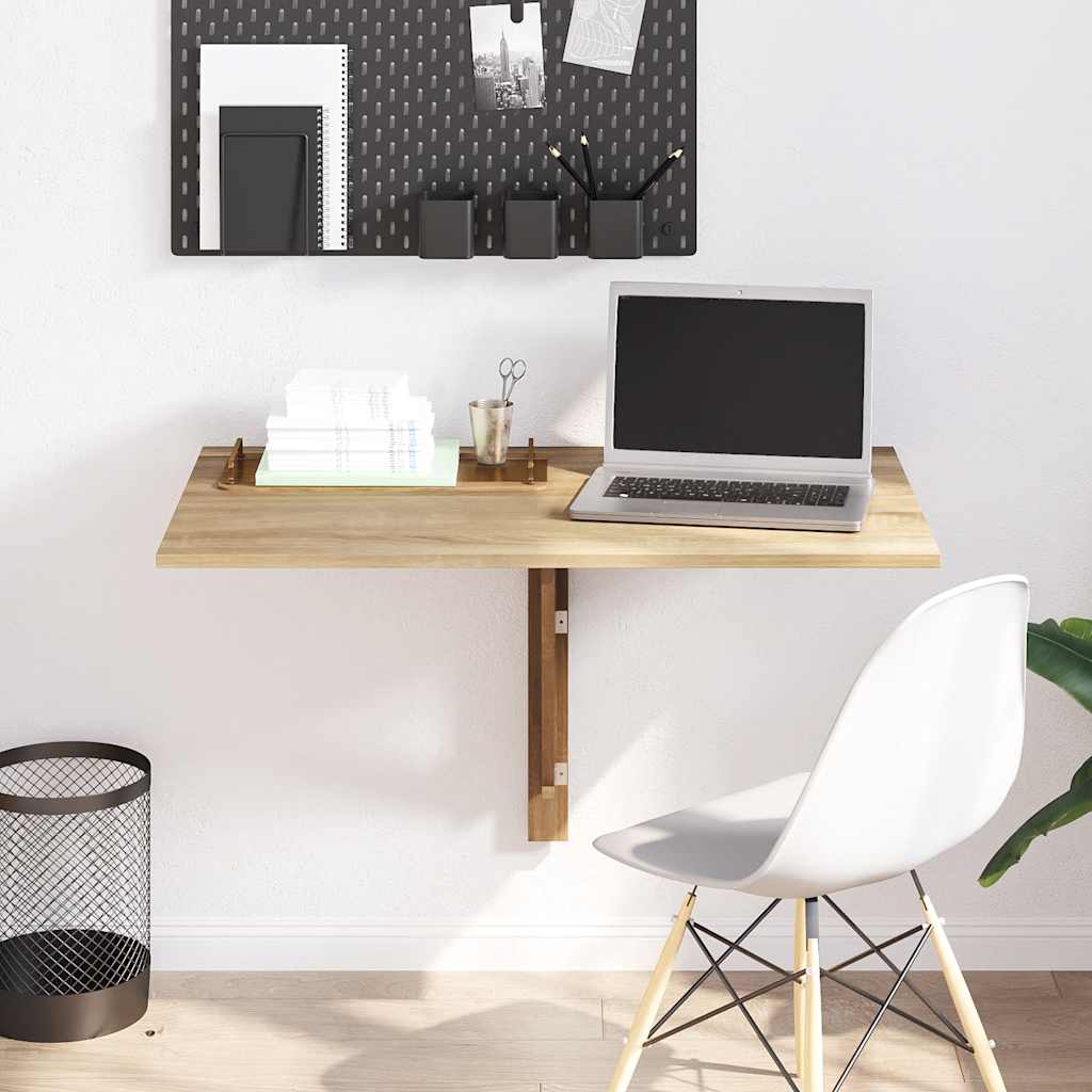 Folding Wall Table Oak 100x60 cm