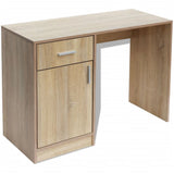 Desk with Drawer and Cabinet Oak 100x40x73 cm - Front View