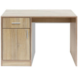 Desk with Drawer and Cabinet Oak 100x40x73 cm - Side View