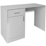 Desk with Drawer and Cabinet White 100x40x73 cm - Front View