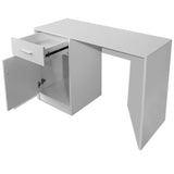 Desk with Drawer and Cabinet White 100x40x73 cm - Top-Down View