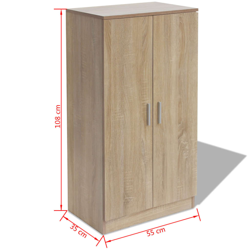 Shoe Cabinet 7 Shelves Oak