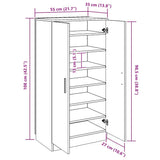 Shoe Cabinet 7 Shelves Oak