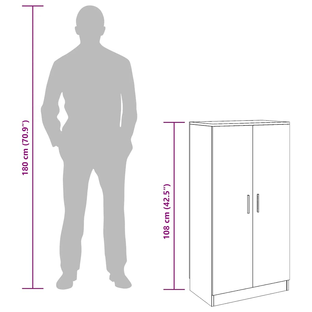 Shoe Cabinet 7 Shelves Oak