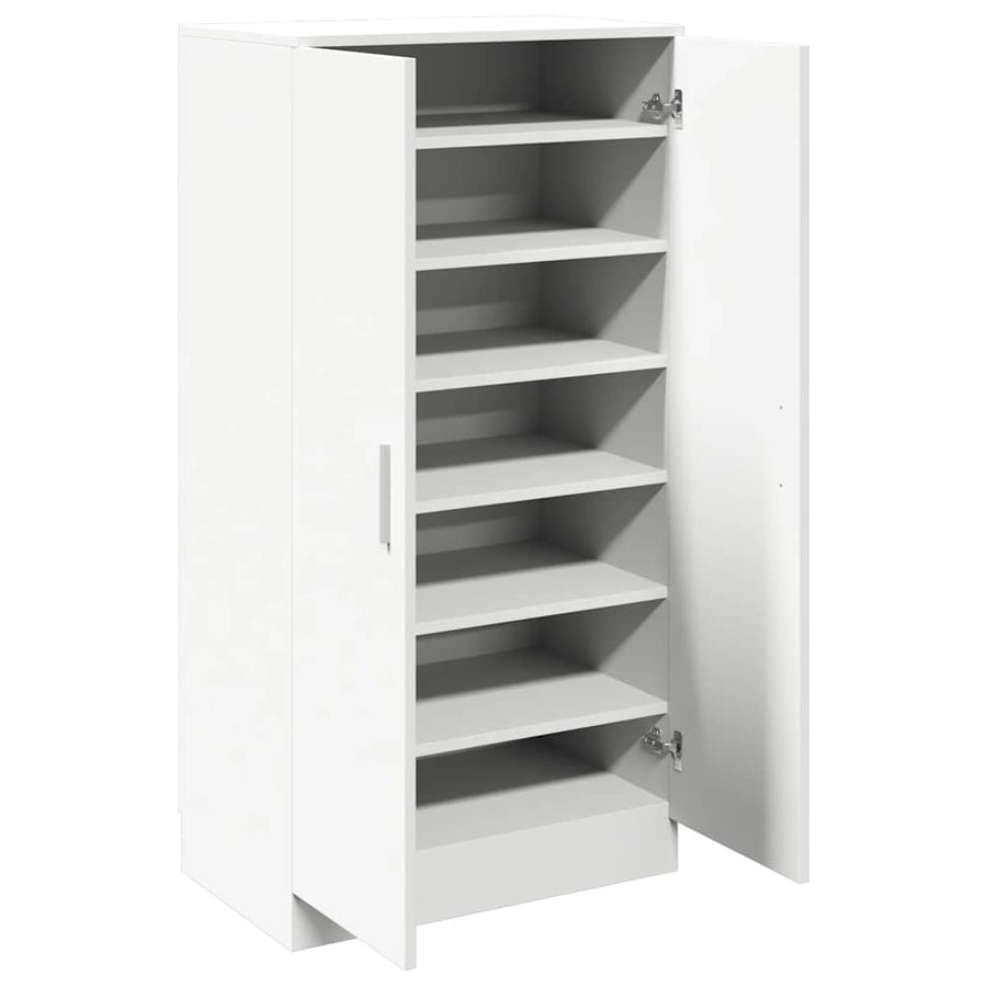 Shoe Cabinet 7 Shelves White