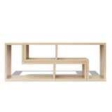 TV Cabinet Double L-Shaped Oak - Top-Down View