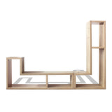 TV Cabinet Double L-Shaped Oak - Rear View