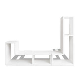 TV Cabinet Double L-Shaped White - Rear View