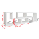 TV Cabinet Double L-Shaped White - Close-Up Angle