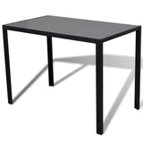 Five Piece Dining Table Set Black - Side View