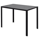 Seven Piece Dining Table Set Black