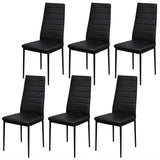 Seven Piece Dining Table Set Black - Top-Down View
