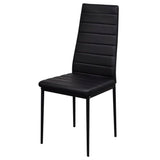 Seven Piece Dining Table Set Black - 45-Degree Angle