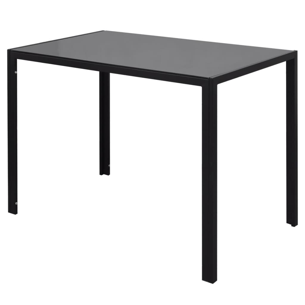 Five Piece Dining Table Set Black and White