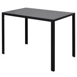 Five Piece Dining Table Set Black and White - Top-Down View