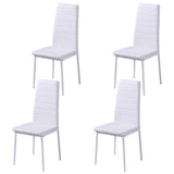 Five Piece Dining Table Set Black and White