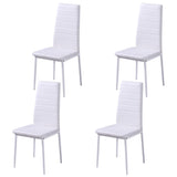 Five Piece Dining Table Set Black and White - 45-Degree Angle