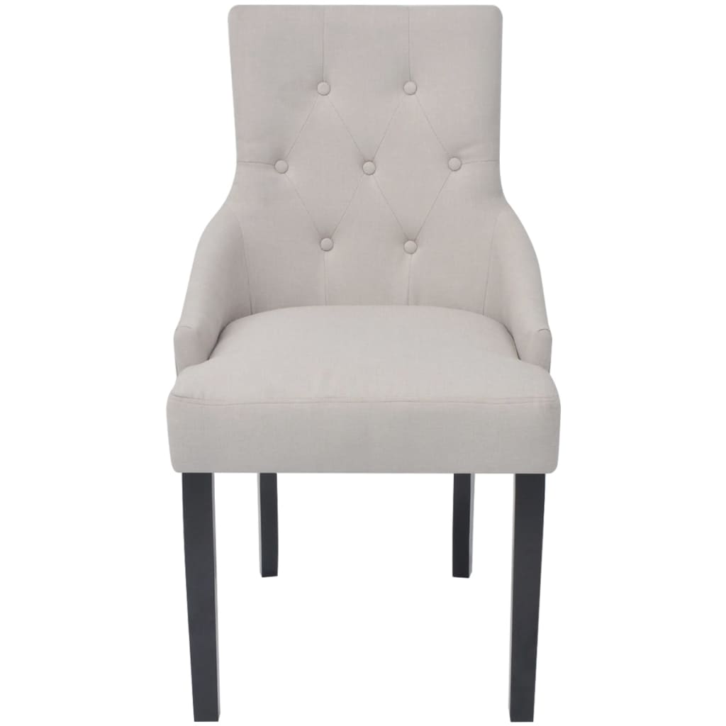 Dining Chairs 4 pcs Cream Grey Fabric