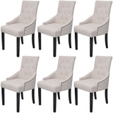 Dining Chairs 6 pcs Cream Grey Fabric