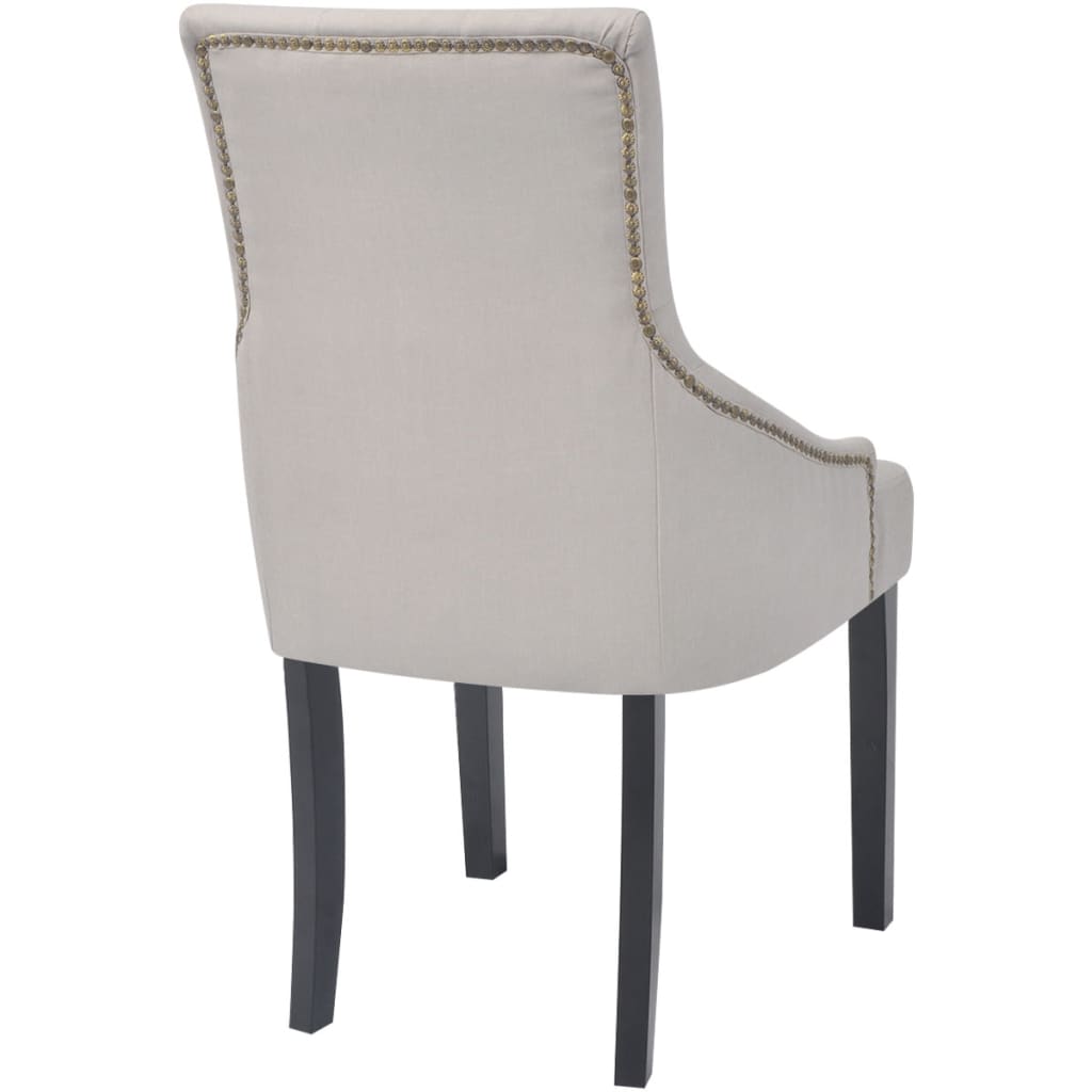 Dining Chairs 6 pcs Cream Grey Fabric