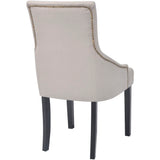 Dining Chairs 6 pcs Cream Grey Fabric