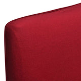 Straight Stretchable Chair Cover 4 pcs Bordeaux - Side View