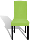 Straight Stretchable Chair Cover 6 pcs Green - Side View