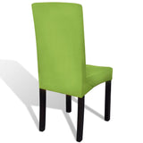 Straight Stretchable Chair Cover 6 pcs Green - Top-Down View