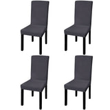 Straight Stretchable Chair Cover 4 pcs Anthracite