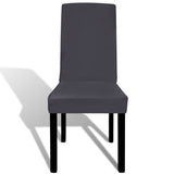 Straight Stretchable Chair Cover 4 pcs Anthracite - Side View