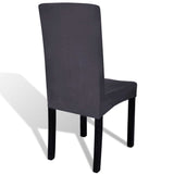 Straight Stretchable Chair Cover 4 pcs Anthracite - Top-Down View