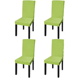 Straight Stretchable Chair Cover 4 pcs Green