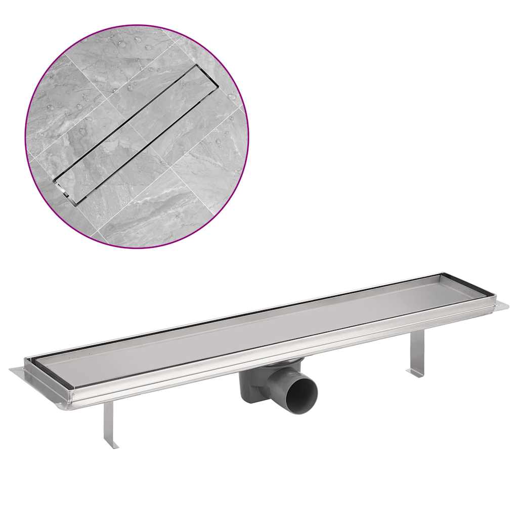 Linear Shower Drain 630x140 mm Stainless Steel