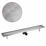 Linear Shower Drain 930x140 mm Stainless Steel - Front View