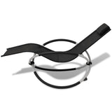 Outdoor Geometrical Sun Lounger Steel Black and Grey - Front View
