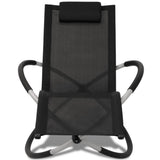 Outdoor Geometrical Sun Lounger Steel Black and Grey - Side View