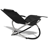 Outdoor Geometrical Sun Lounger Steel Black and Grey - Top-Down View