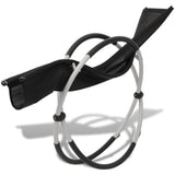 Outdoor Geometrical Sun Lounger Steel Black and Grey - 45-Degree Angle