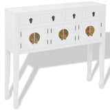 Sideboard Chinese Style Solid Wood White - Front View