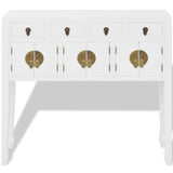 Sideboard Chinese Style Solid Wood White - Side View