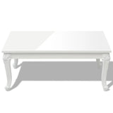 Coffee Table 100x60x42 cm High Gloss White - Side View