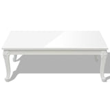 Coffee Table 115x65x42 cm High Gloss White - Side View