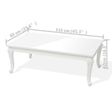 Coffee Table 115x65x42 cm High Gloss White - 45-Degree Angle