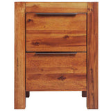 Bedside Cabinet Solid Acacia Wood Brown 45x42x58 cm - Front View