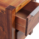 Bedside Cabinet Solid Acacia Wood Brown 45x42x58 cm - 45-Degree Angle