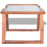 Coffee Table Solid Acacia Wood Brown 100x50x40 cm - Side View
